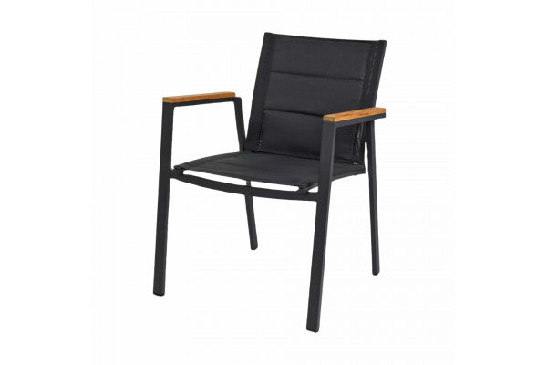Produktbillede af Tika Stabelstol m/teak og textilene 2. Sortering på tilbud i høj kvalitet
