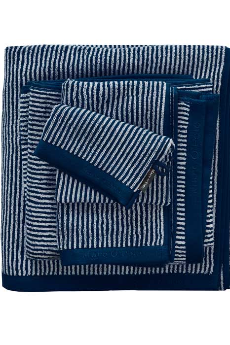 Produktbillede af Marc Ó Polo Timeless Stripe Håndklæder Navy Håndklæde 50x100 på tilbud i høj kvalitet