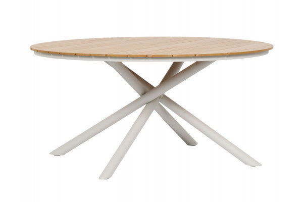 Produktbillede af Tina Havebord Ø: 152 Cm Teak Look/Gråhvid på tilbud i høj kvalitet