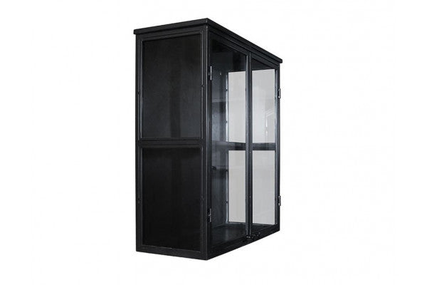Produktbillede af Tisvildeleje Væghængt Vitrineskab i Metal 58,5x25x65,5 cm Sort på tilbud i høj kvalitet