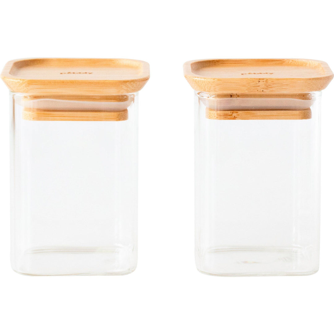 Pebbly Pebbly Opbevaringsglas med bambuslåg x-small, 2 stk. ❤ vinkelbillede (Opbevaringsboks)