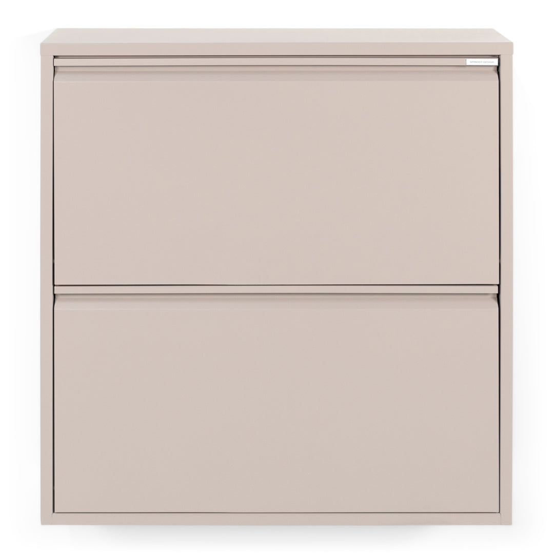 SPINDER DESIGN Billy 2 skoskab m. 2 låger silky taupe stål