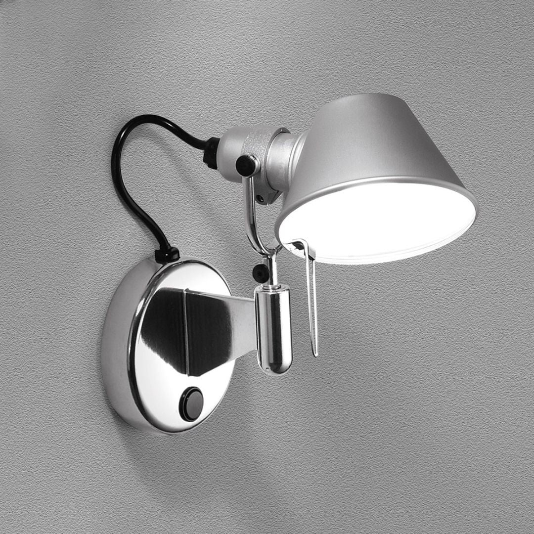 Produktbillede af Tolomeo Micro Faretto Væglampe LED Alu m/afbryder Artemide i premium kvalitet