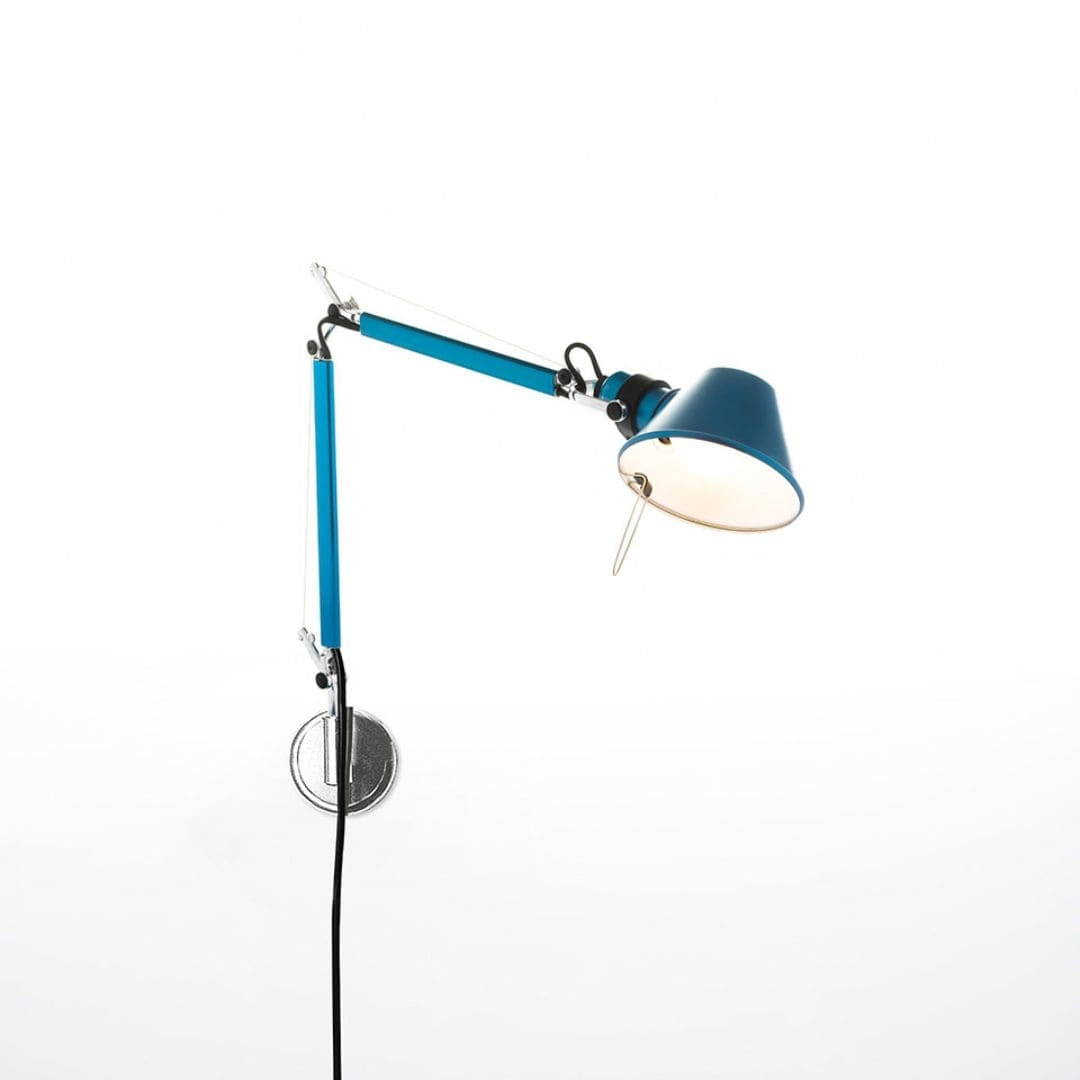Produktbillede af Tolomeo Micro Væglampe Blå Artemide i premium kvalitet