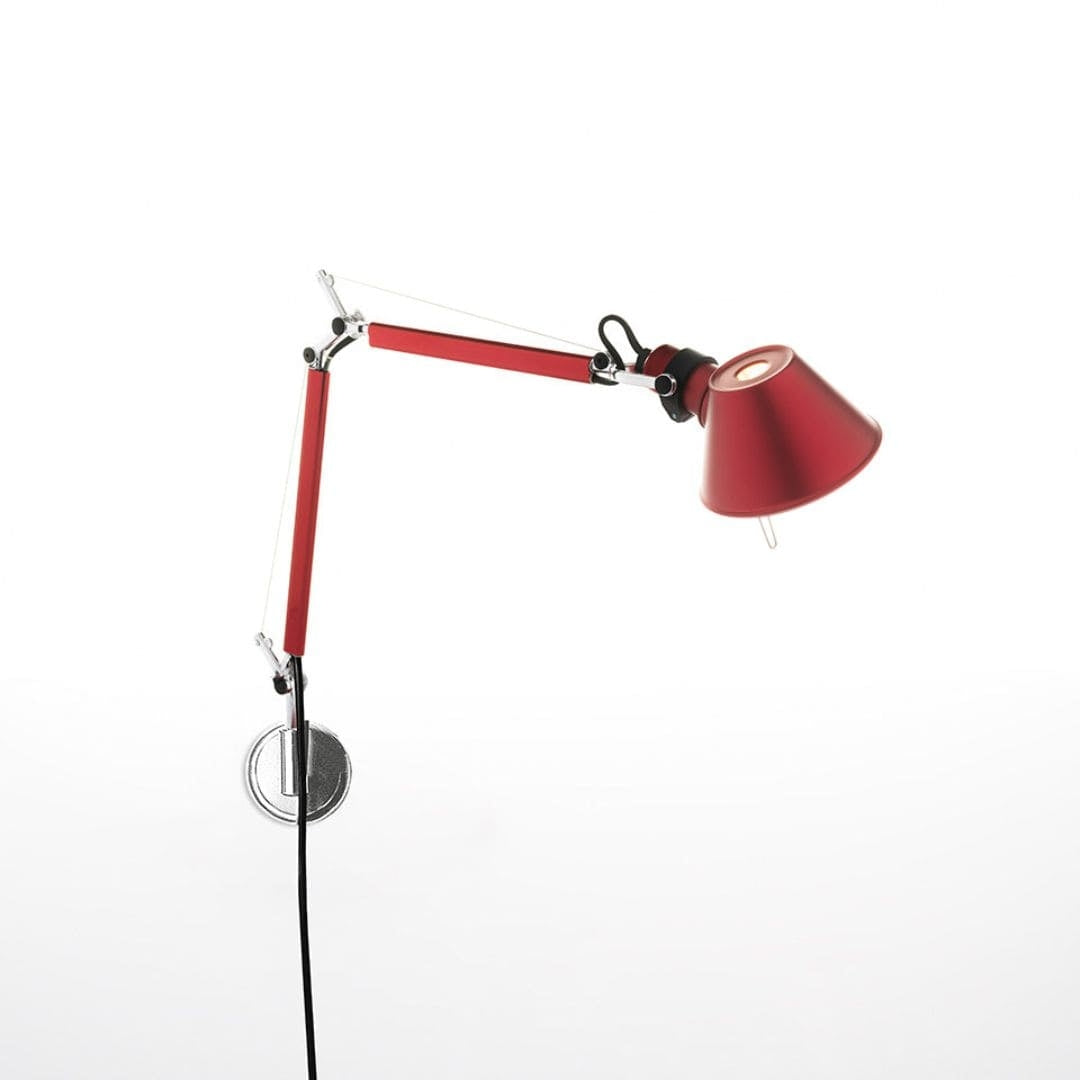 Produktbillede af Tolomeo Micro Væglampe Rød Artemide i premium kvalitet