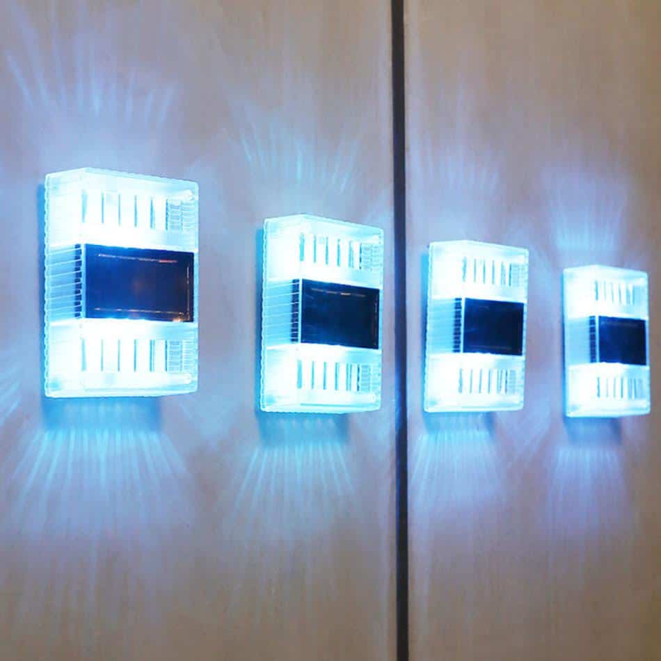 Produktbillede af Køb LED-solcelle væglampe (transparent) 4 stk. på tilbud