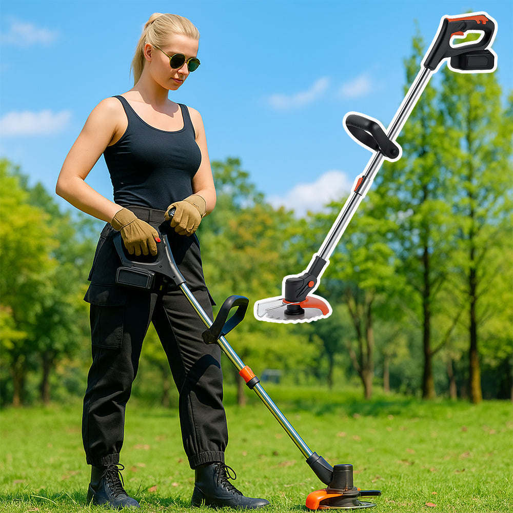 Produktbillede af Græstrimmer & Ukrudtsfjerner 18V med teleskopskaft & batteri på tilbud