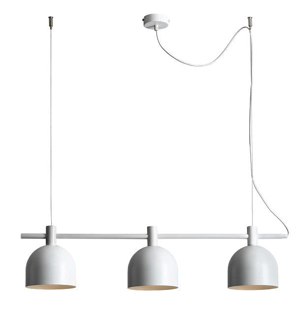 Produktbillede af Tudor Loftlampe i hvid metal med tre skærme på tilbud i høj kvalitet