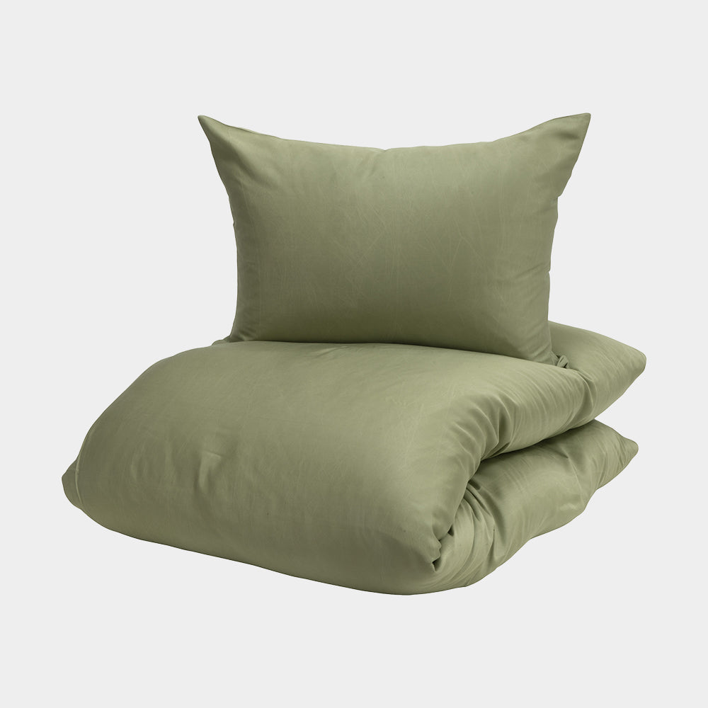 Produktbillede af ENJOY Bambus Sengesæt Olive 140x220 cm på tilbud i høj kvalitet