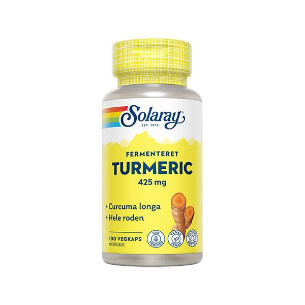 Produktbillede af Solaray Turmeric Fermenteret 100 kapsler på tilbud