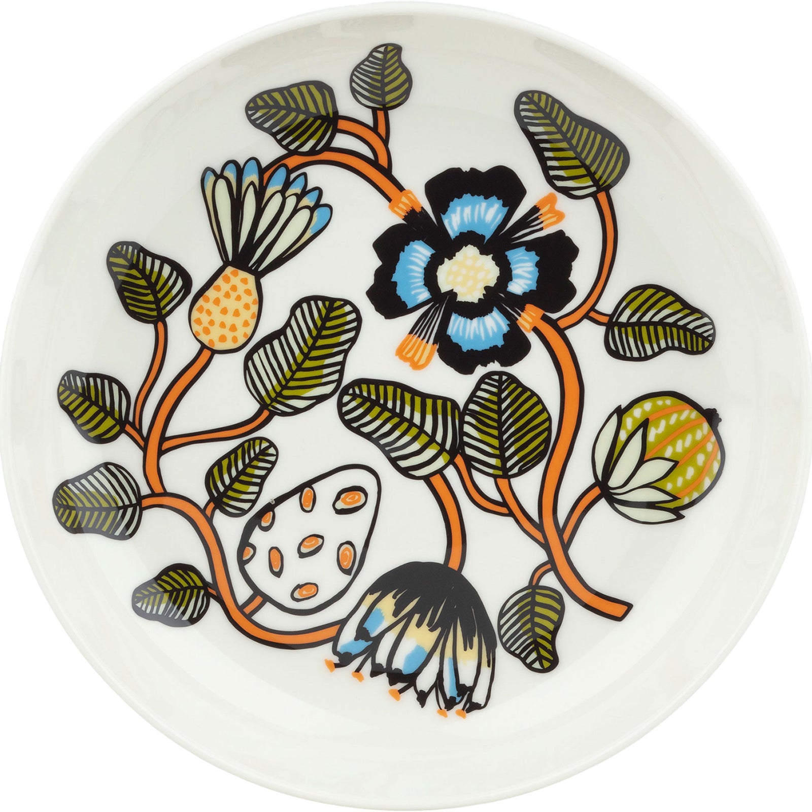 Marimekko Marimekko Tiara dyb tallerken 20,5 cm, hvid/grøn/orange ❤ produktbillede (Dyb tallerken)