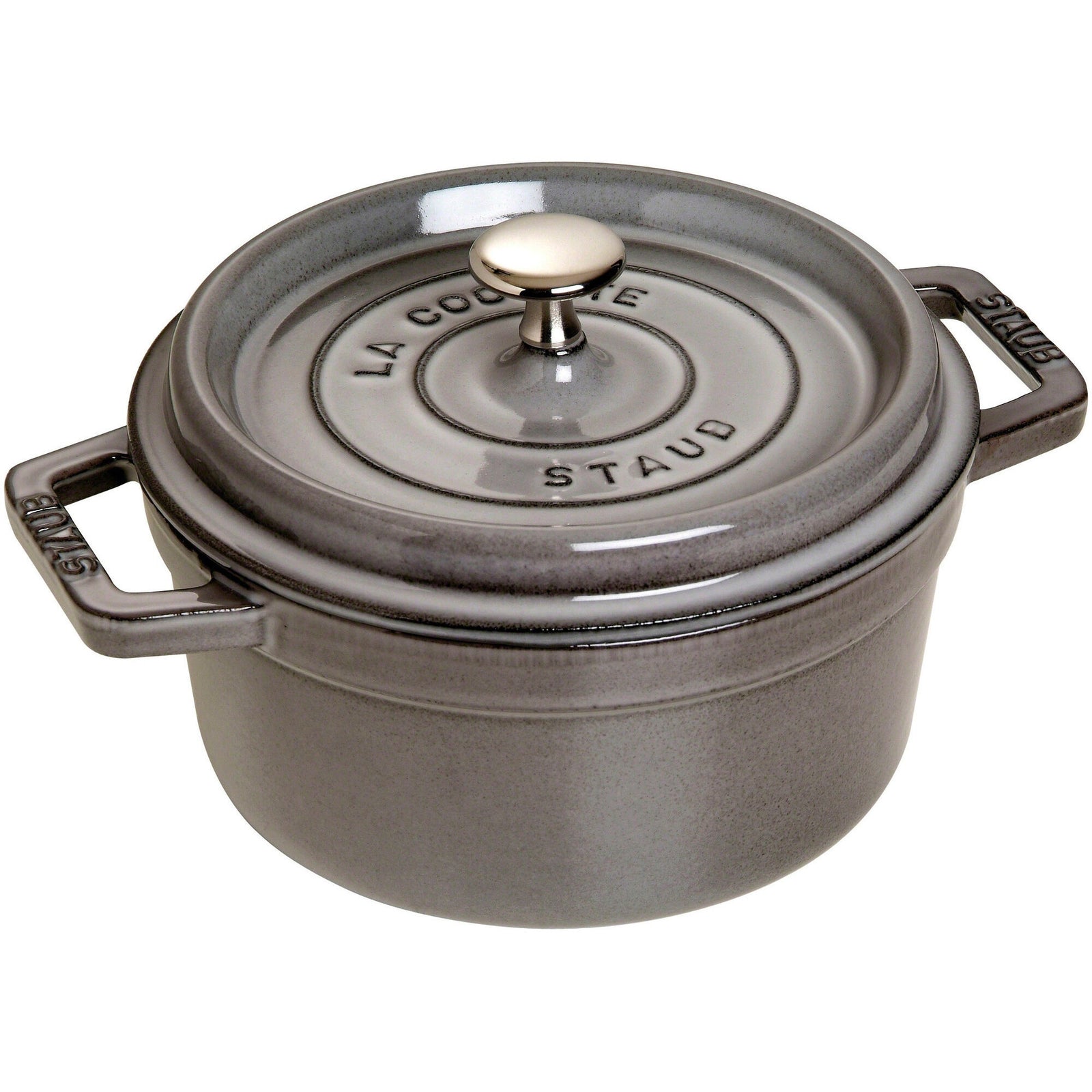 Staub Staub Rund Gryde 22 cm 2,6 liter Grafitgrå ❤ produktfoto (Støbejernsgryde)