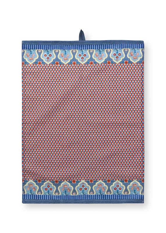 Produktbillede af Tea Towel Flower Festival Blue-Red 50x70cm på tilbud i høj kvalitet