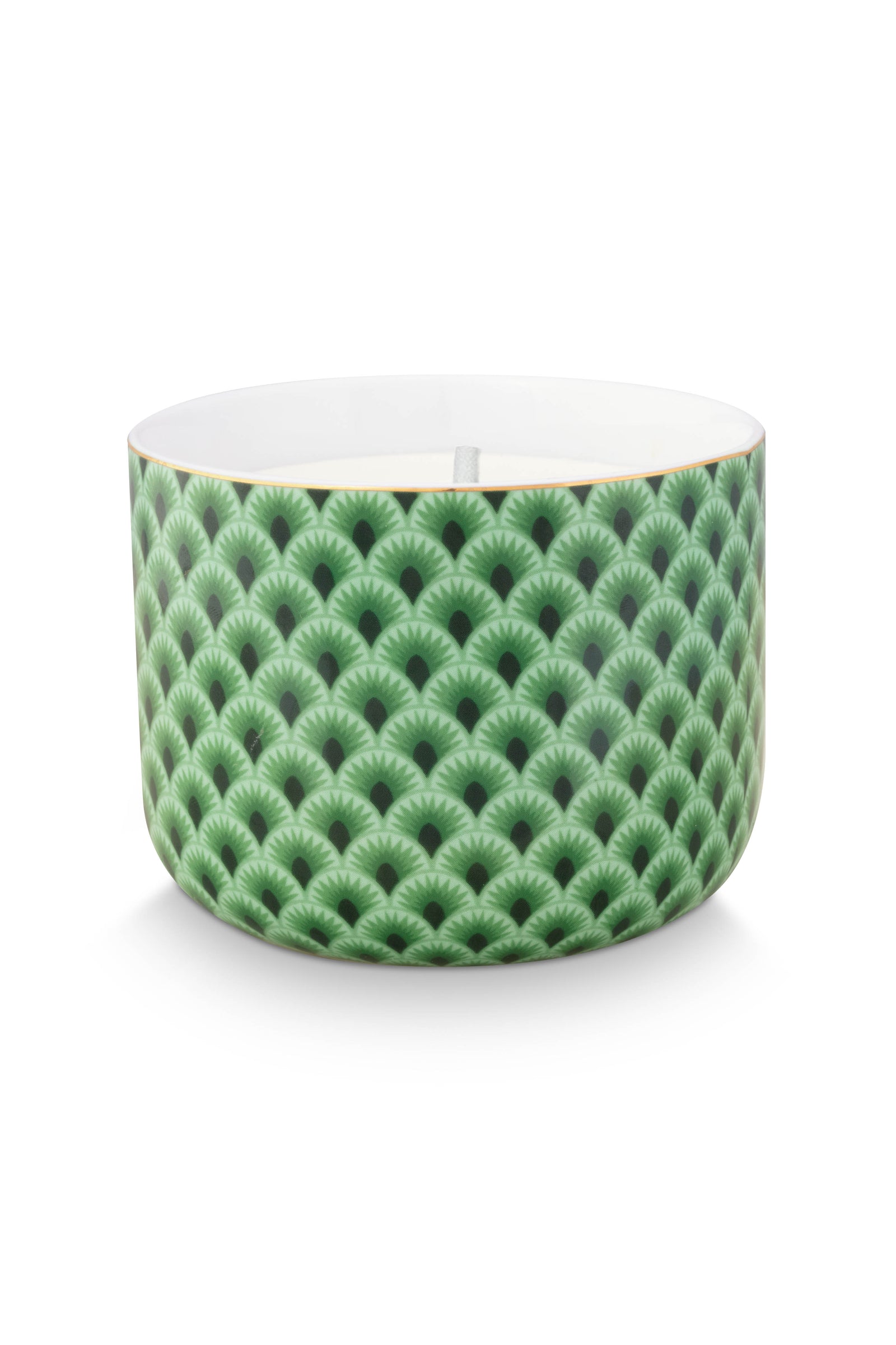 Produktbillede af Candle Box Kyoto Festival Green 11.7x9.6cm på tilbud i høj kvalitet