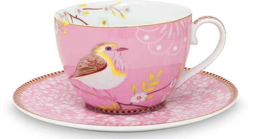 Produktbillede af Cup & Saucer Early Bird Pink 280ml på tilbud i høj kvalitet