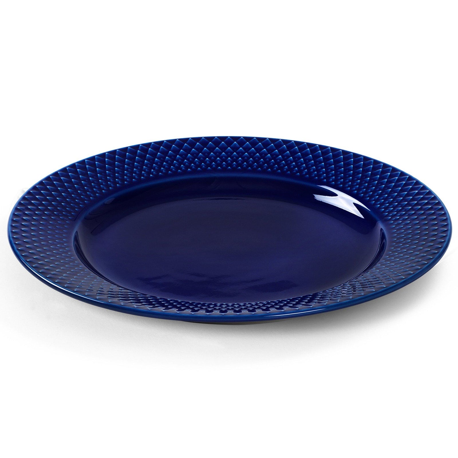 Lyngby porcelæn Lyngby porcelæn Rhombe Color frokosttallerken, 23 cm, mørkeblå – produktvisning (Tallerkener)