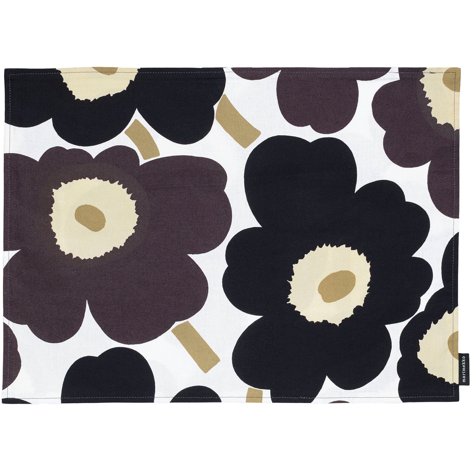 Marimekko Marimekko Unikko dækkeserviet 31 x 42 cm, sort/hvid/beige ❤ produktbillede (Bordskåner)