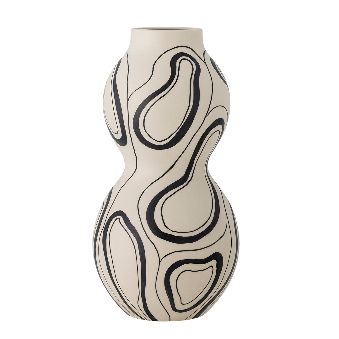 Produktbillede af BLOOMINGVILLE Nicola vase sort stentøj i premium kvalitet