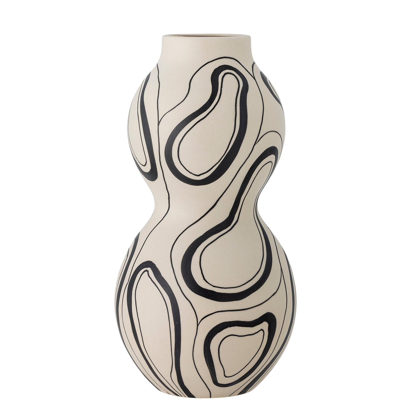 Produktbillede af BLOOMINGVILLE Nicola vase sort stentøj i premium kvalitet