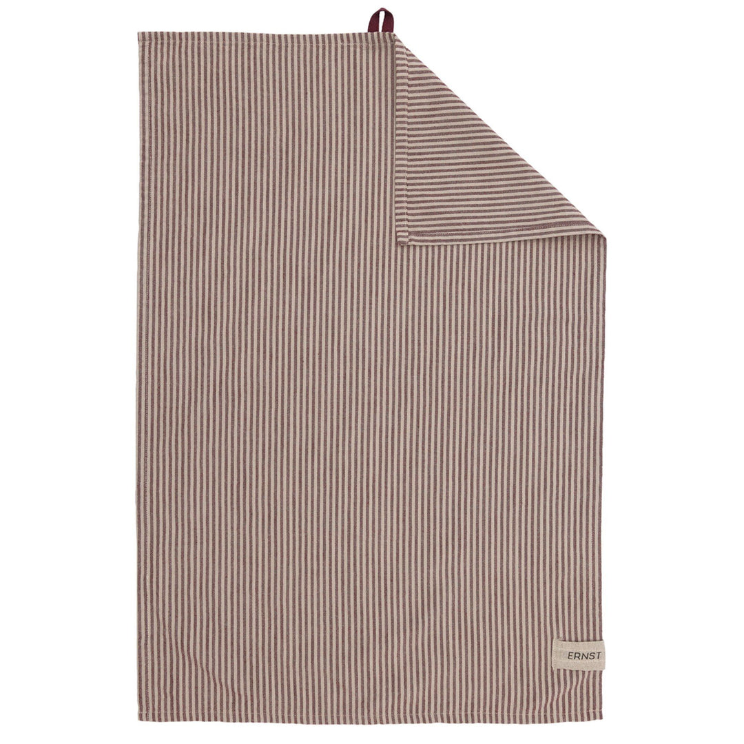 Ernst Ernst Viskestykke stribet 47x70 cm, rød/beige – vinkelbillede (Køkkenhåndklæde)