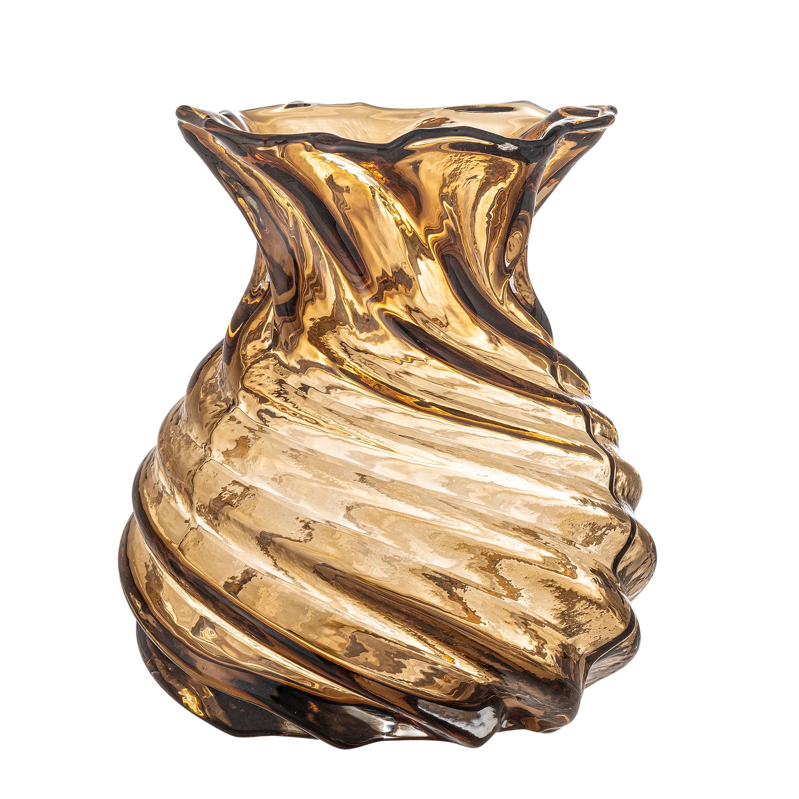 Produktbillede af CREATIVE COLLECTION Rylo vase rund brun glas H:18,5 i premium kvalitet