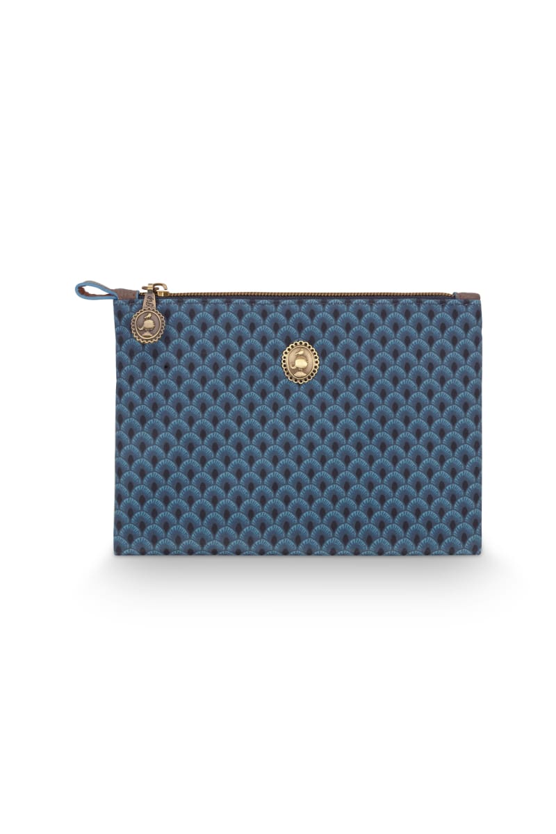 Produktbillede af Cosmetic Flat 20% Pouch Small Suki/Kyoto Festival Denim Blue 19.5x13x1cm på tilbud i høj kvalitet