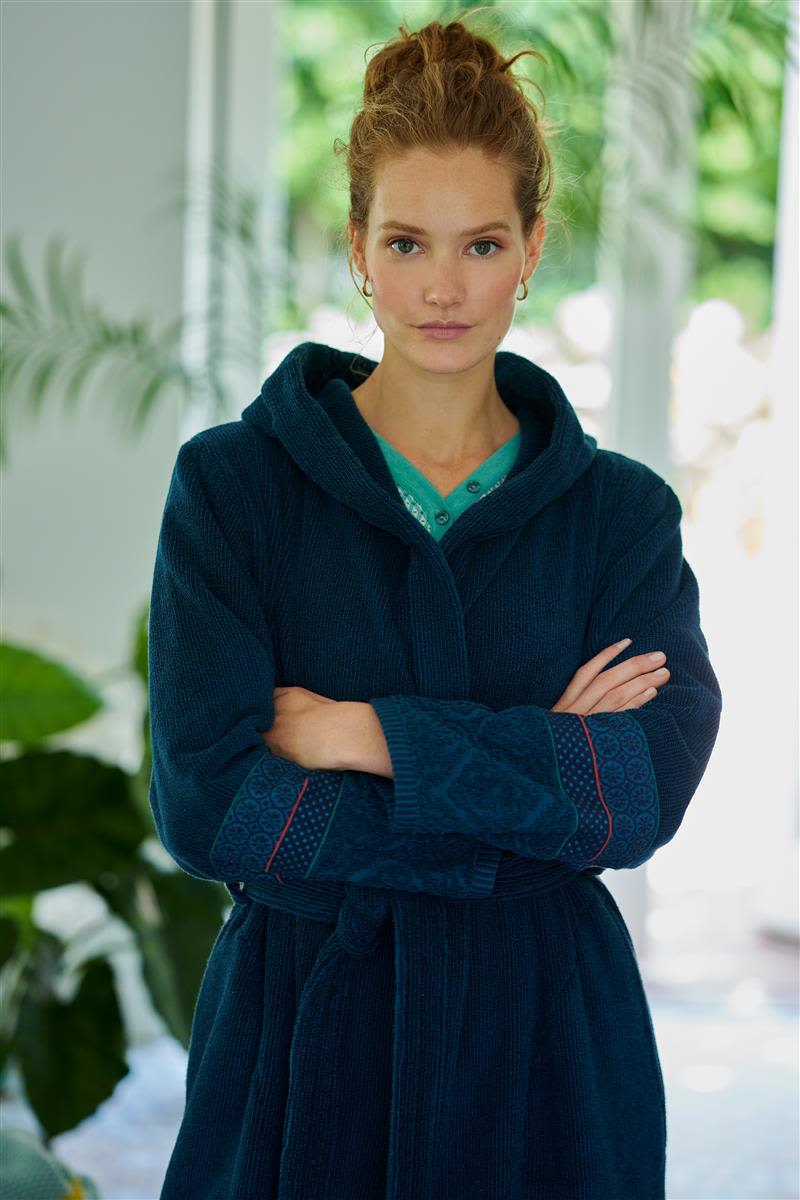 Produktbillede af PIP Soft Zellige Bathrobe Dark Blue S på tilbud i høj kvalitet