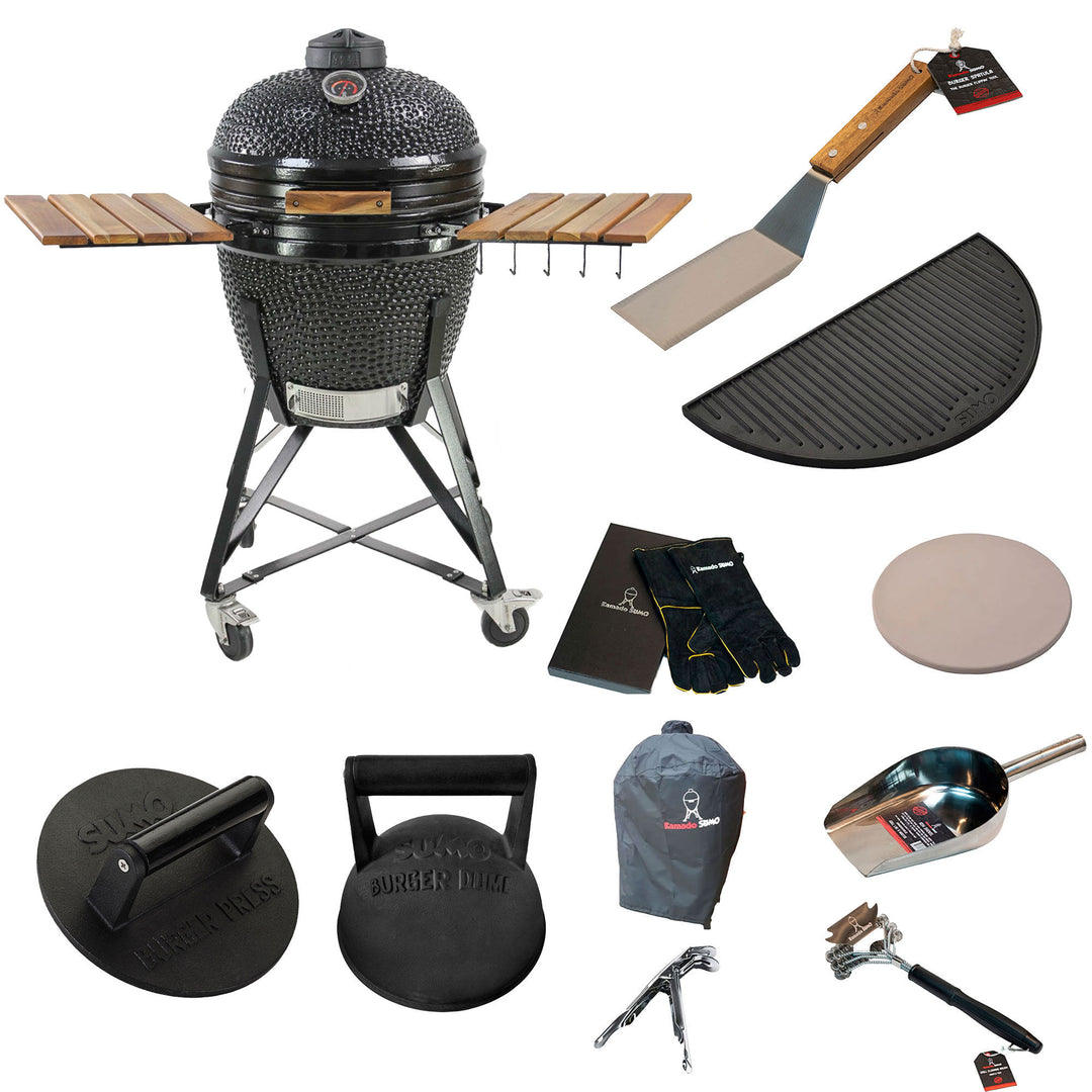 Kamado sumo Kamado sumo Midi Sort m. smashpakke – produktbillede (Kamadogrill)