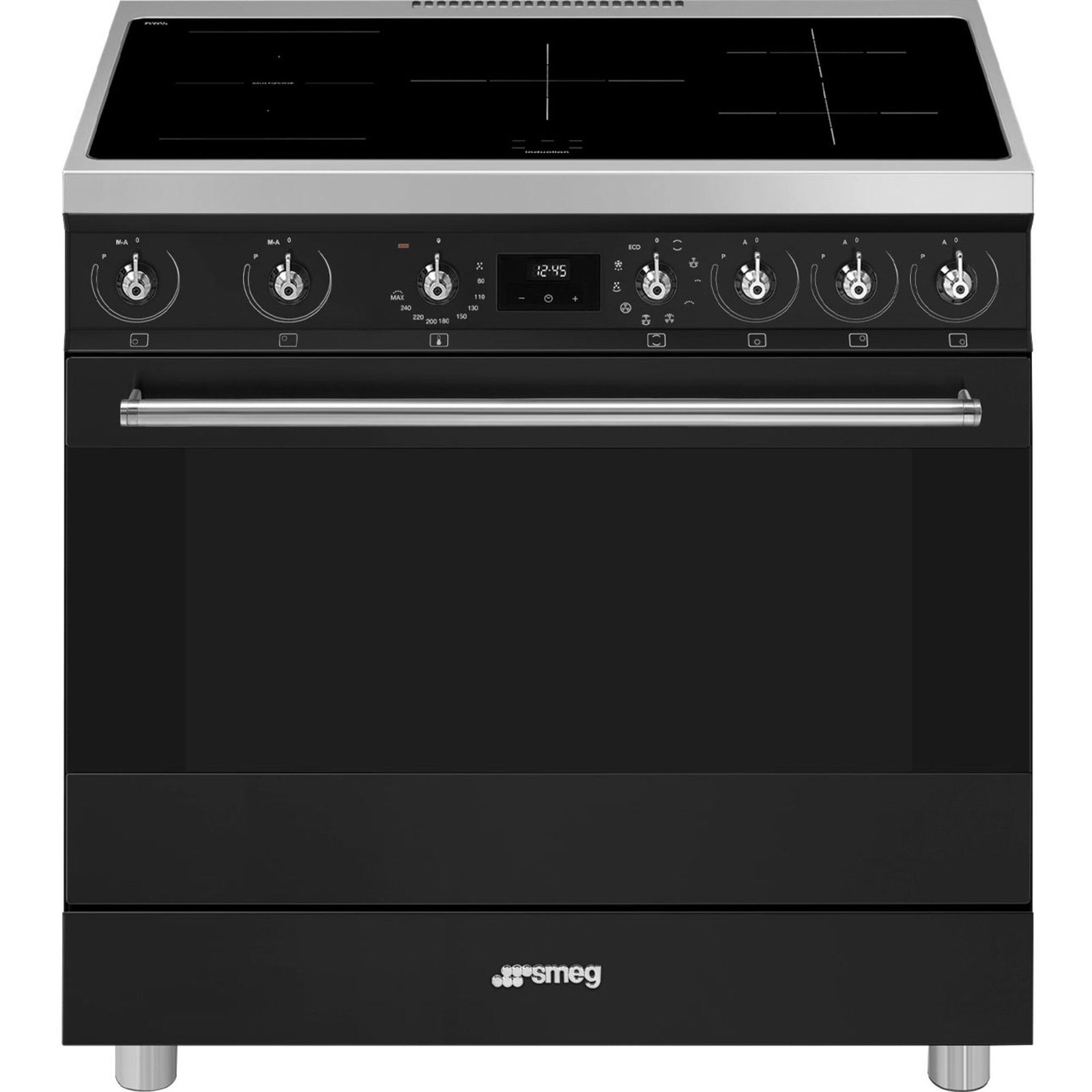 Smeg Smeg C9IMMB2 Classic Induktionskomfur 90 cm, sort – produktbillede (Induktionskomfur)