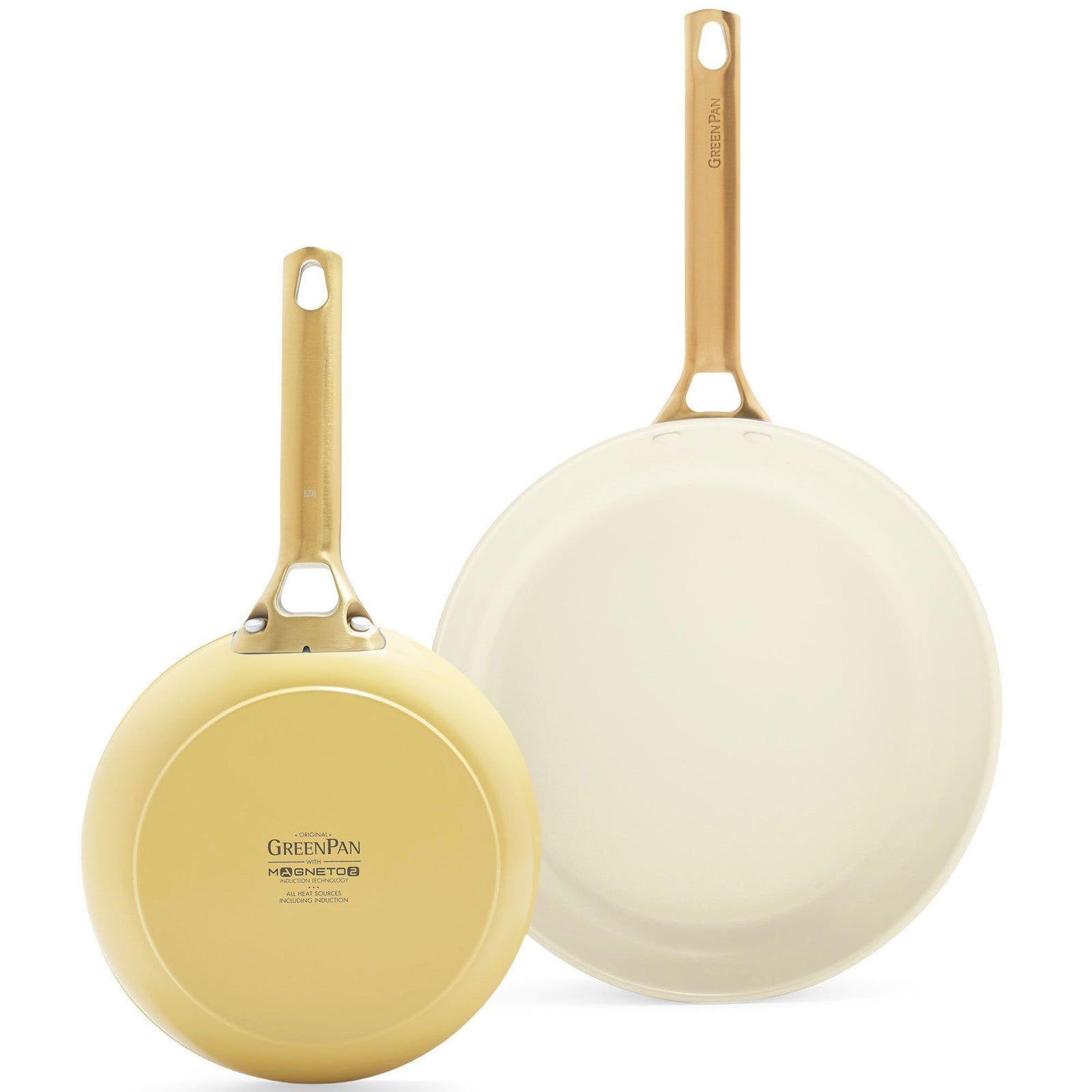 Greenpan Greenpan Padova stegepandesæt 2 dele, gul – close-up (Stegepander)