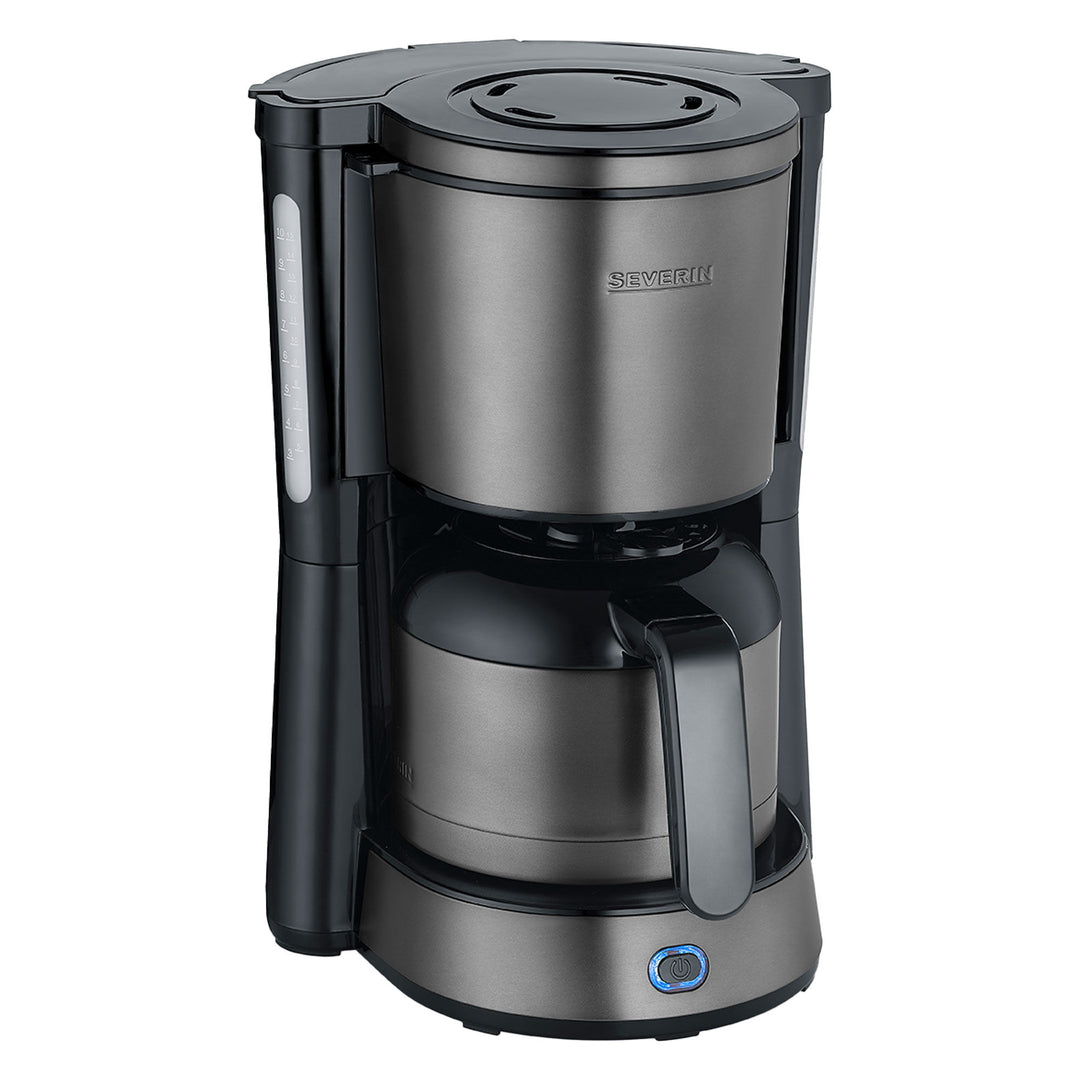Severin Severin KA 9343 kaffemaskine med termokande, dark inox ❤ frontbillede (Kaffemaskiner)
