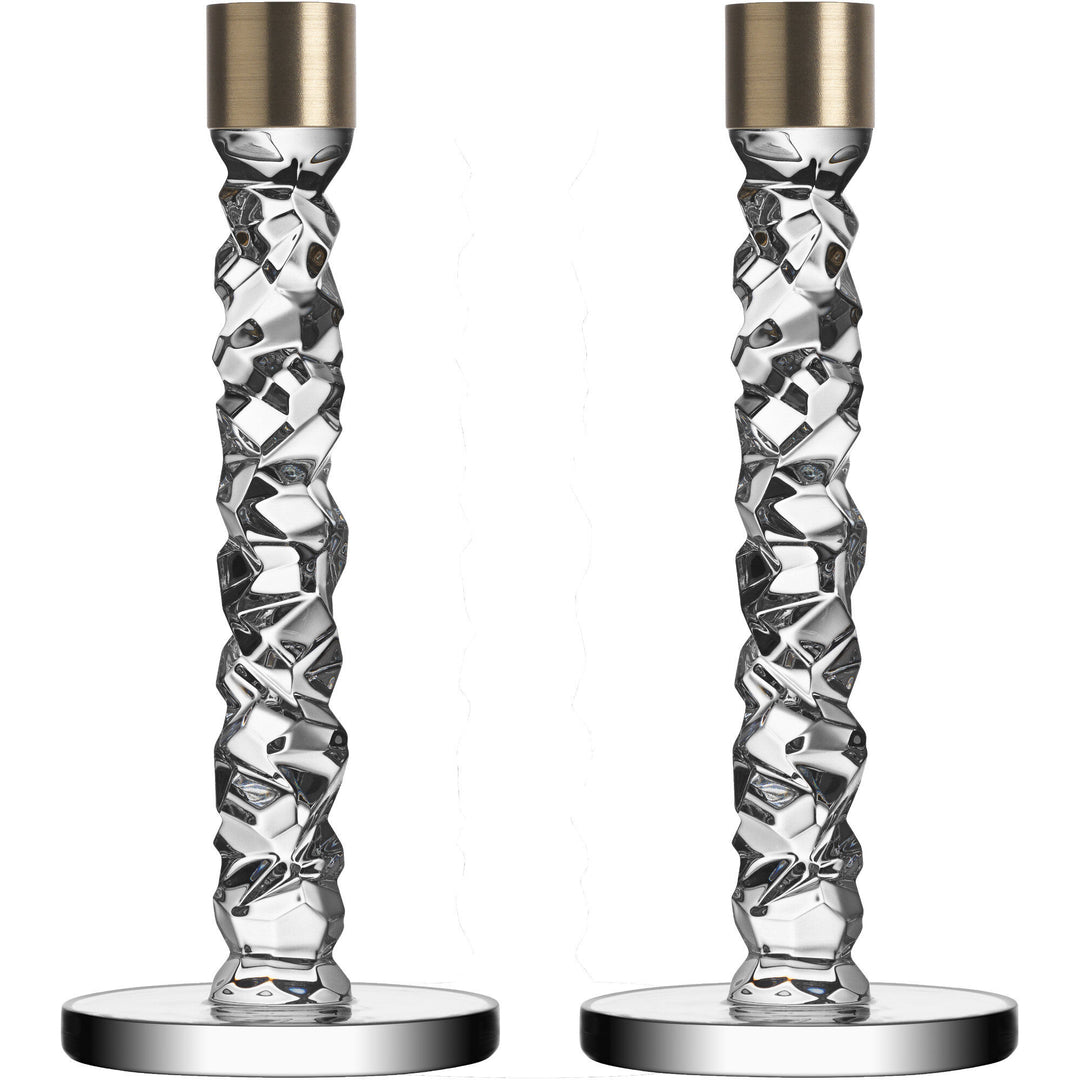 Orrefors Orrefors Carat lysestage i messing, 2 stk. – frontbillede (Lysestage)