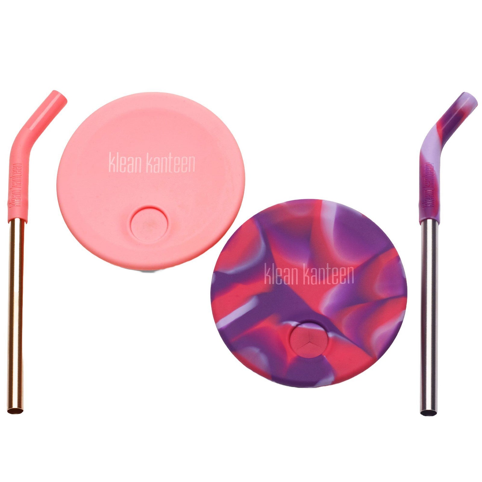 Klean kanteen Klean kanteen Kid Cup Straw Lid sugerørslåg, pink tie dye, 2 stk. – detaljebillede (Låg)