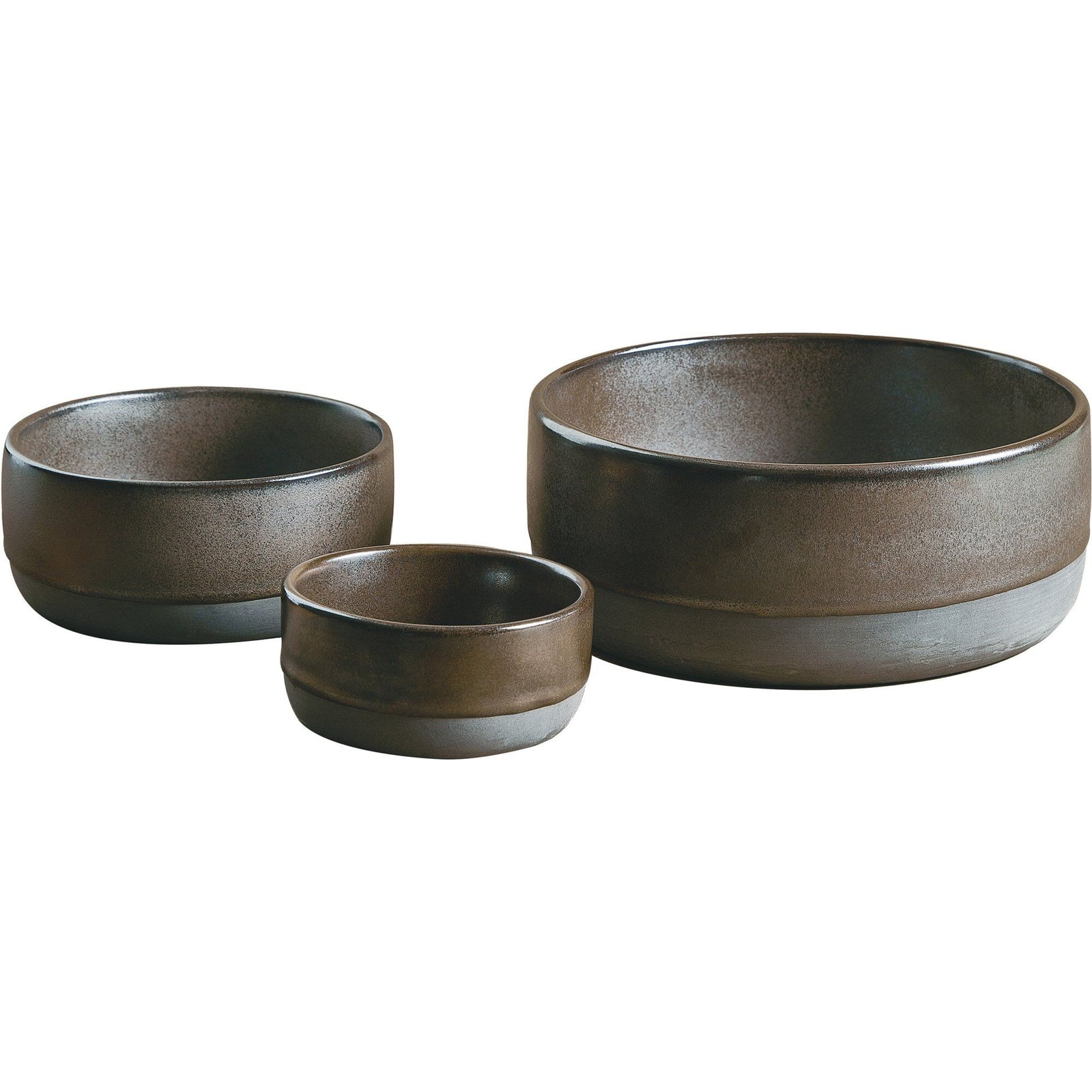 Aida Aida RAW sæt med 3 skåle, metallic brown – frontbillede (Skålssæt)