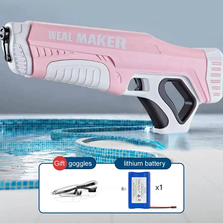 Elektrisk Kraftfuld Vandpistol der selv suger vand op når den genlader Pink