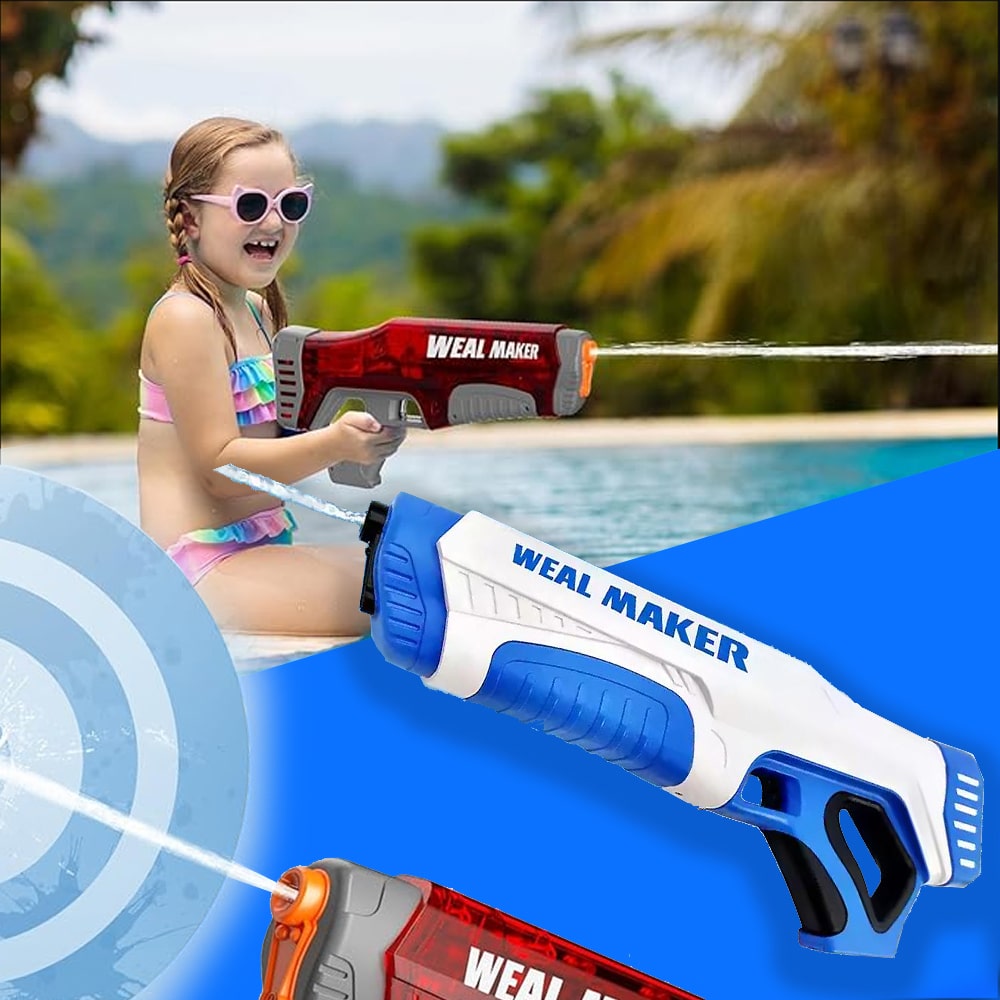 Produktbillede af Køb Elektrisk Kraftfuld Vandpistol der selv suger vand op når den genlader Pink på tilbud