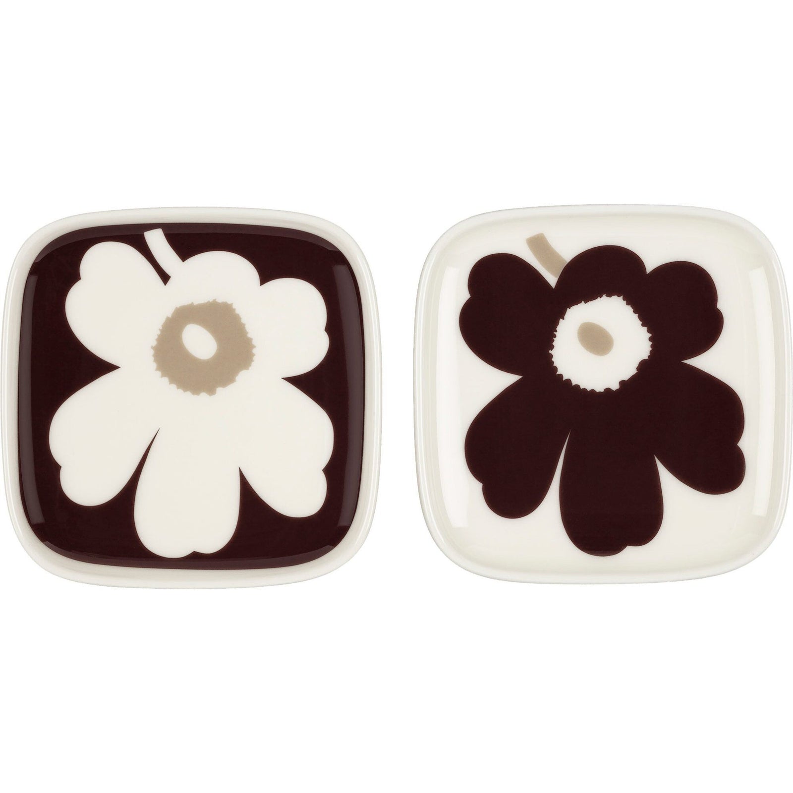 Marimekko Marimekko Oiva Unikko tallerken, 10x10 cm, 2-pack – billede i brug (Tallerken)