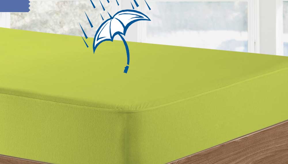 Produktbillede af Velfont Vådliggerlagen til baby og junior seng Lime 90x200 Enkeltseng på tilbud i høj kvalitet