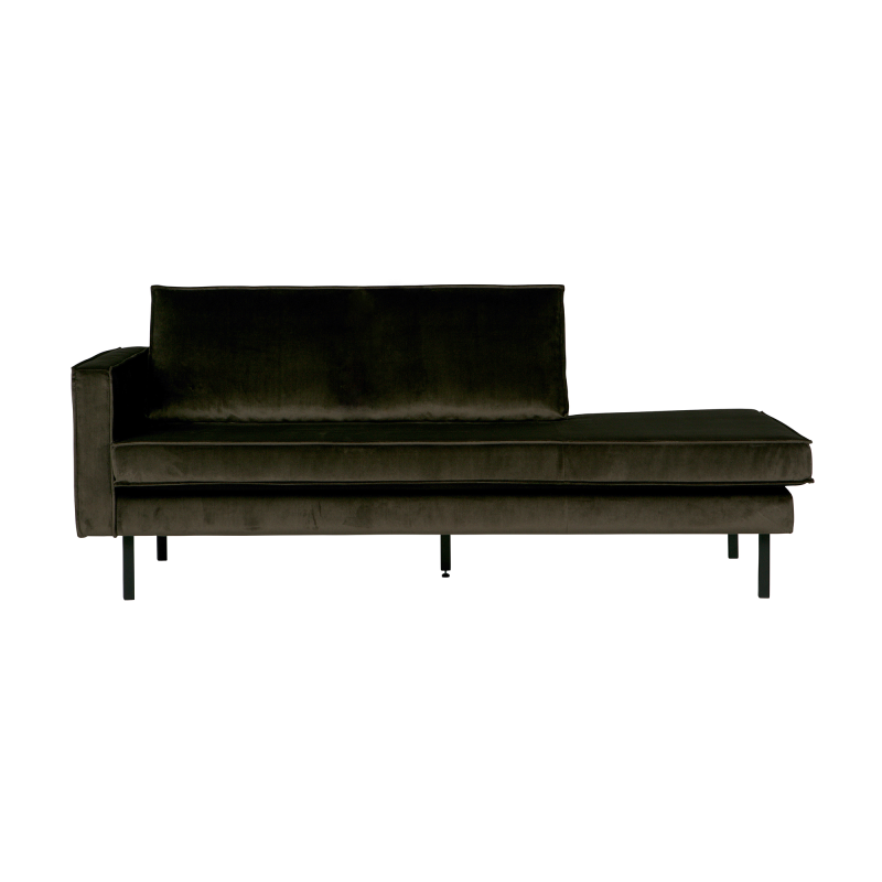Produktbillede af Rodeo Daybed Venstrevendt Velour Dark Green på tilbud i høj kvalitet