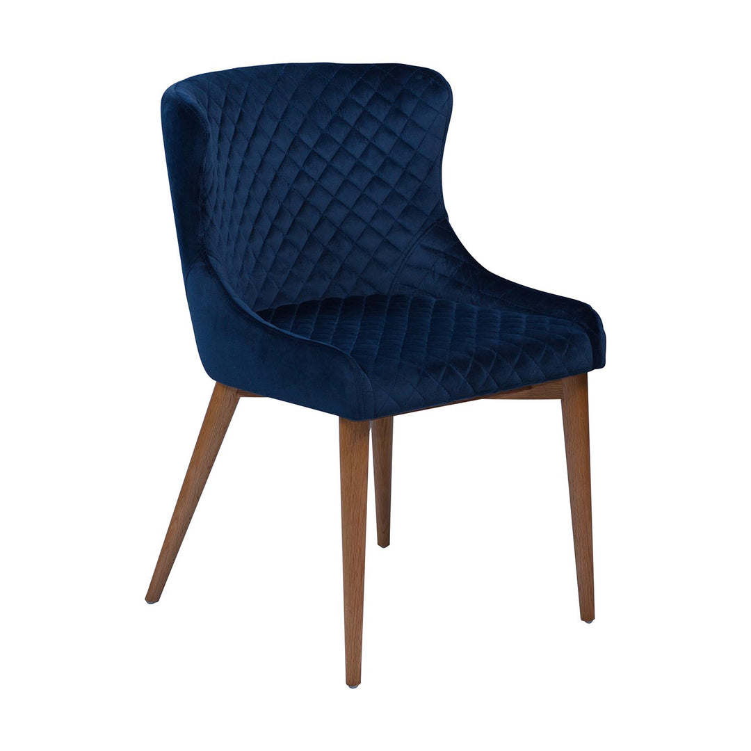 DAN-FORM Vetro lænestol blå velour og natur egetræ