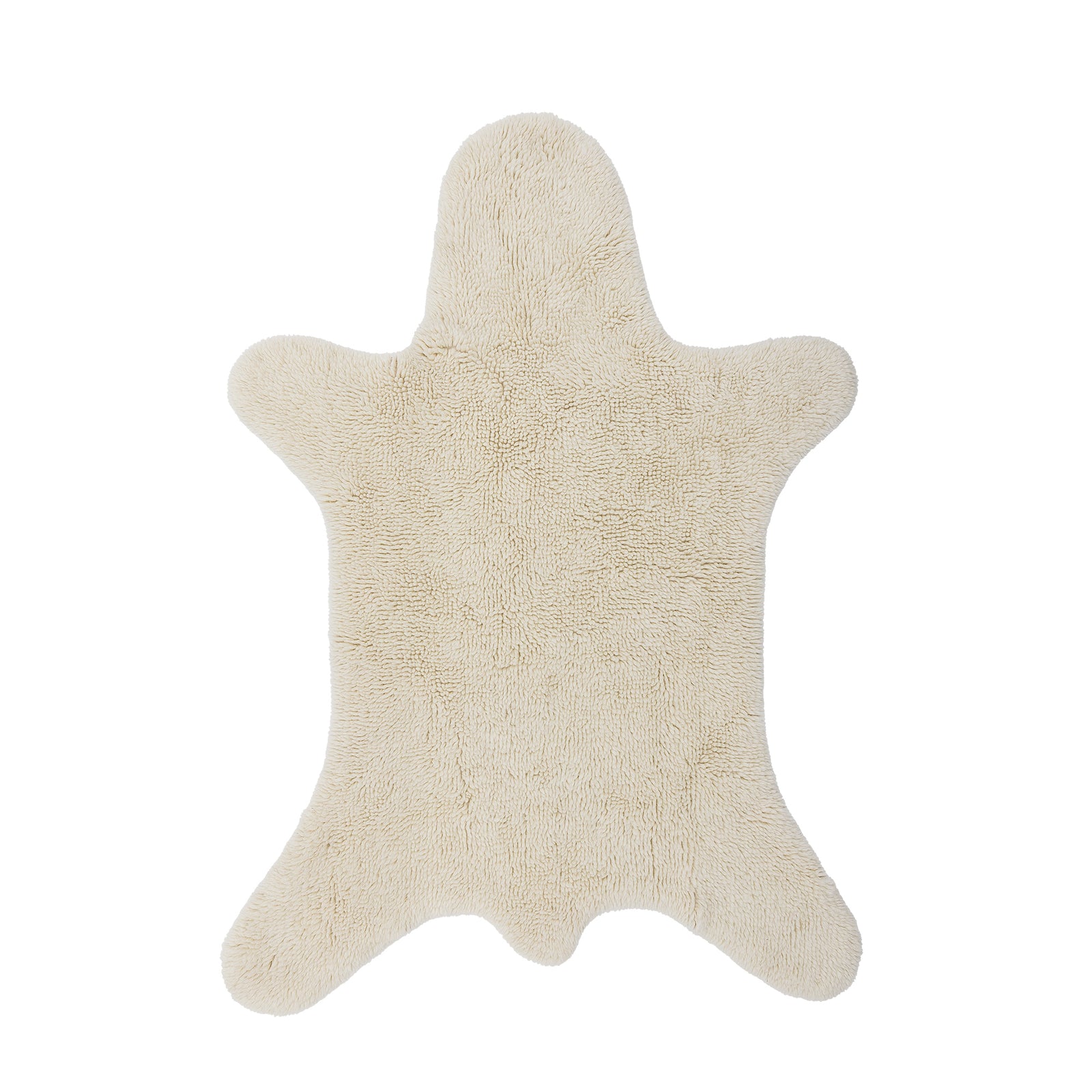 Produktbillede af BLOOMINGVILLE MINI Bear gulvtæppe til børn hvid uld L200xB140 i premium kvalitet
