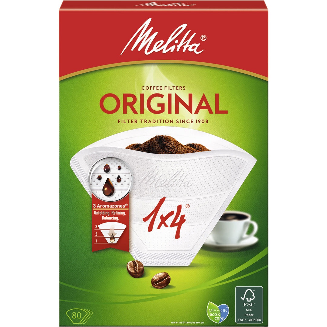 Melitta Melitta 1x4/80 Kaffefiltre, hvid ❤ frontbillede (Kaffefilter)
