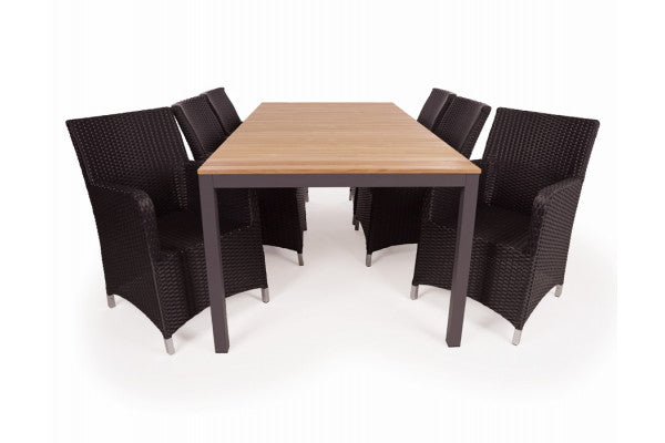 Produktbillede af Vita Bravo Havemøbelsæt 100x208 cm Antracit/Teak på tilbud i høj kvalitet