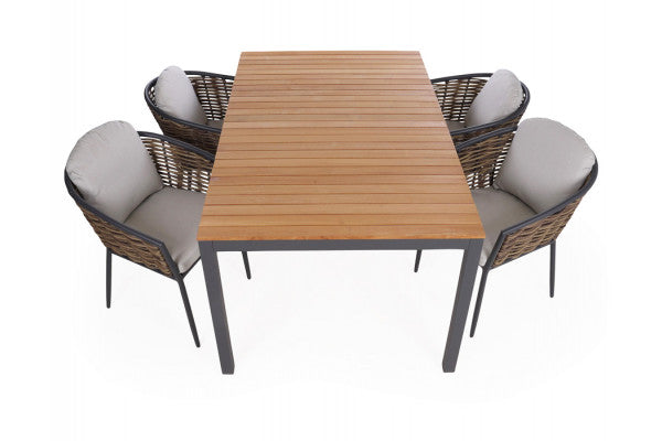 Produktbillede af Vita Derby Havemøbelsæt 100x168 cm Antracit/Teak på tilbud i høj kvalitet