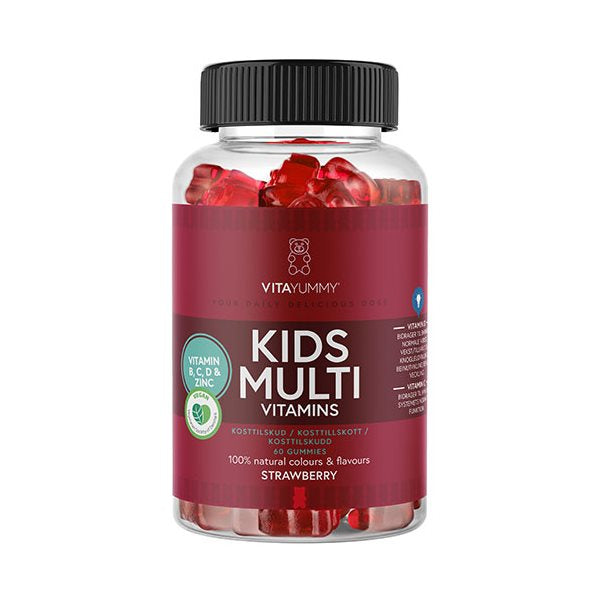 Detaljeret produktbillede af VitaYummy Kids Multivitamin Strawberry 60 gum. på tilbud