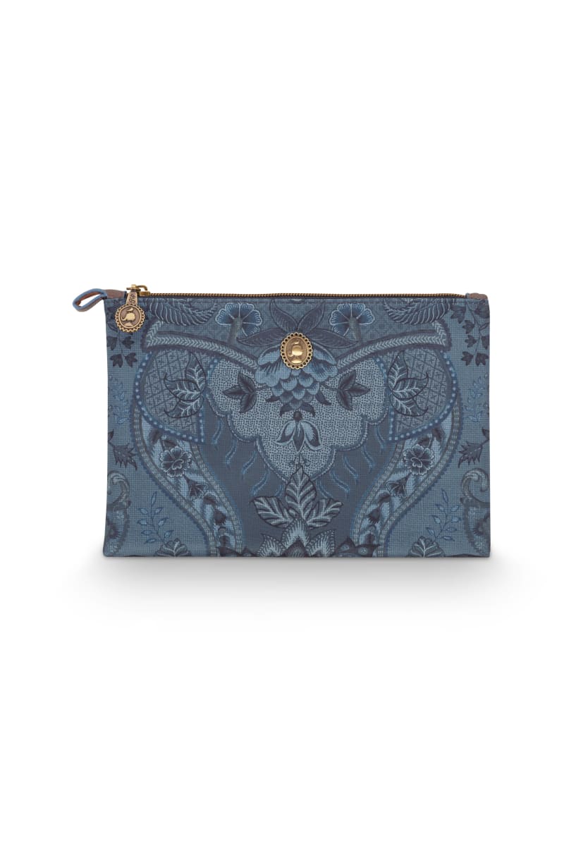 Produktbillede af Cosmetic Flat Pouch Medium Kyoto Festival Denim Blue 24x15.5x1cm på tilbud i høj kvalitet