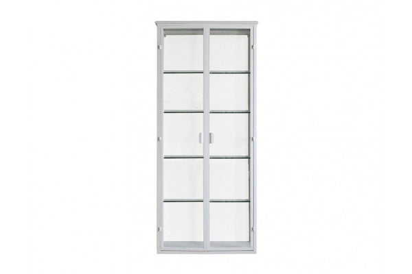 Produktbillede af Vordingborg Væghængt Vitrineskab i Metal 70x25x160 cm Hvid på tilbud i høj kvalitet