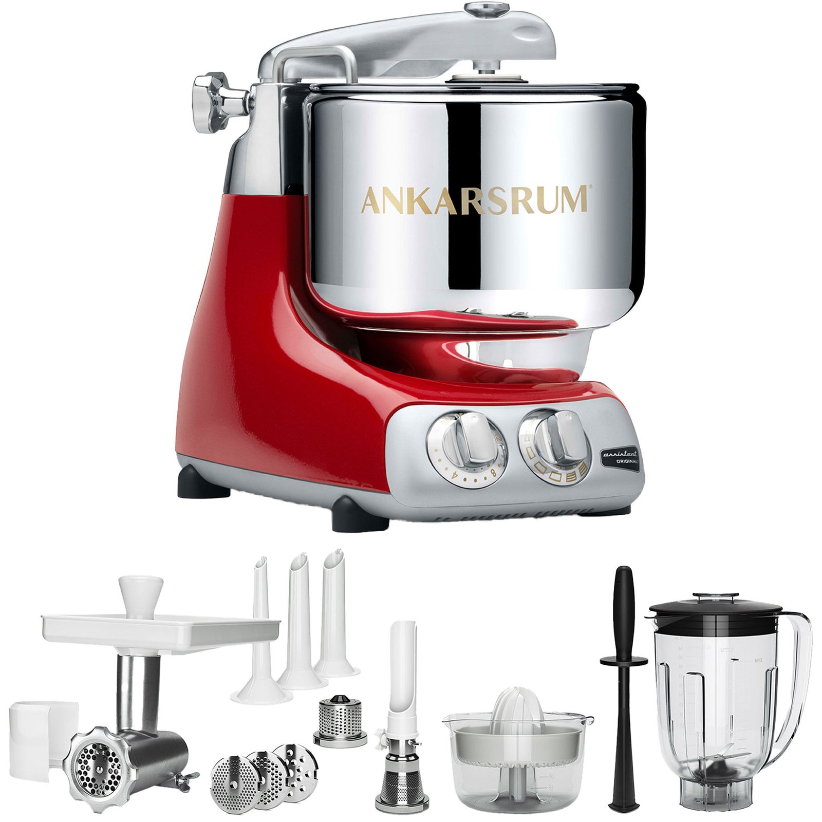Ankarsrum Ankarsrum AKM 6230 Køkkenmaskine + Deluxe pakke, Red – produktfoto (Røremaskiner)
