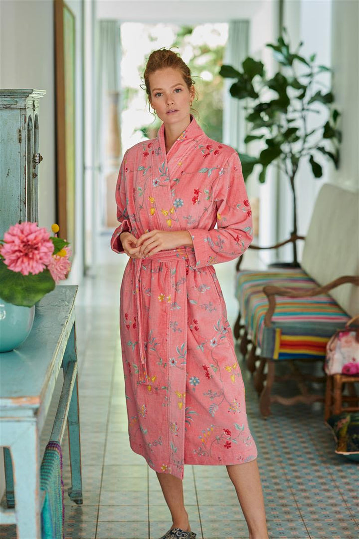 Produktbillede af Pip Studio Badekåbe Les Fleurs Pink L på tilbud i høj kvalitet