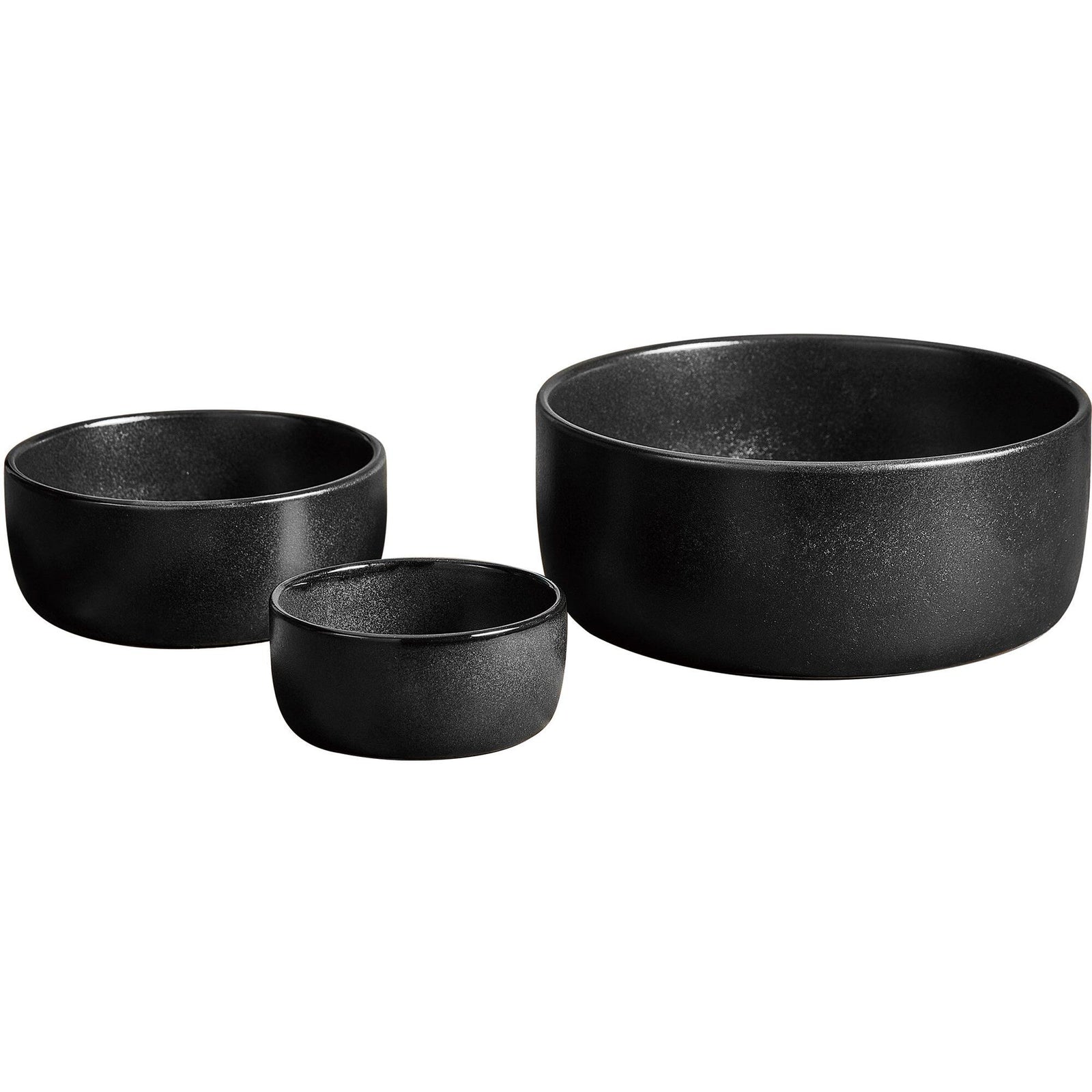 Aida Aida RAW skålesæt 3 dele, titanium black – frontbillede (Skålssæt)